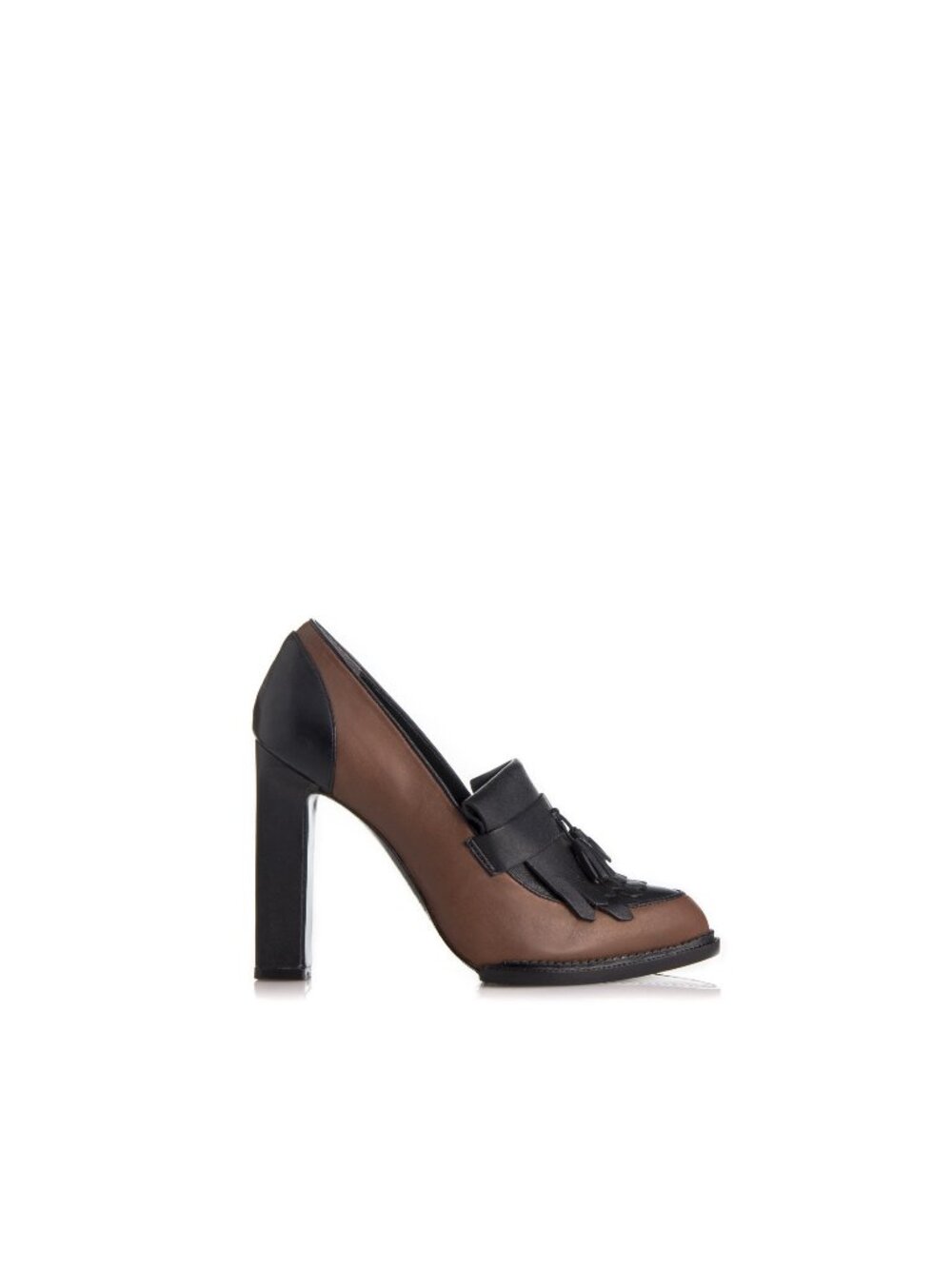 Rachel Roy Jacqueline Leather Oxford Pumps Black Brown Leather Heel Office